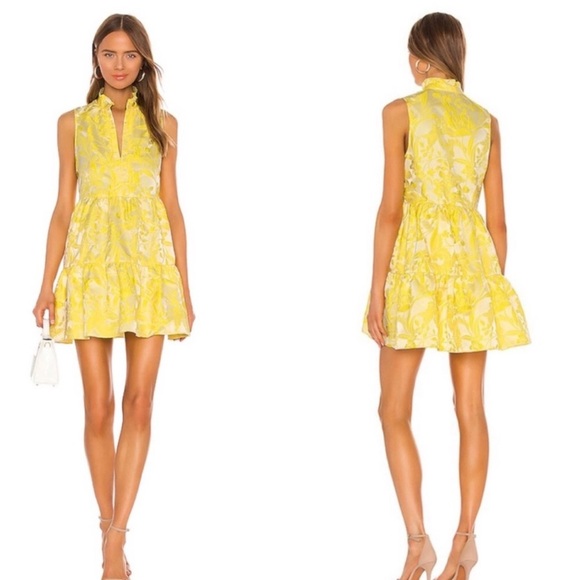 NWOT Amanda Uprichard Sleeveless Saffron Dress yellow medium - Picture 3 of 12